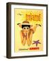 Miami Vintage Tropical Travel Poster-null-Framed Art Print