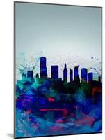 Miami Watercolor Skyline-NaxArt-Mounted Art Print