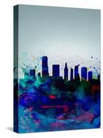 Miami Watercolor Skyline-NaxArt-Stretched Canvas