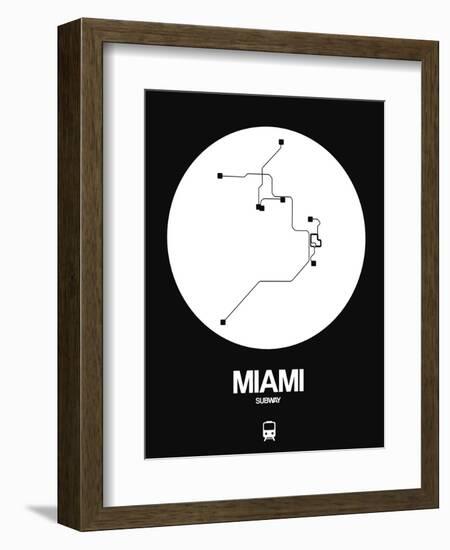 Miami White Subway Map-NaxArt-Framed Art Print