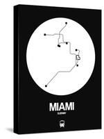 Miami White Subway Map-NaxArt-Stretched Canvas