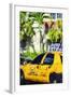 Miami Yellow Cab - In the Style of Oil Painting-Philippe Hugonnard-Framed Giclee Print