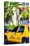 Miami Yellow Cab - In the Style of Oil Painting-Philippe Hugonnard-Stretched Canvas