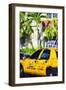 Miami Yellow Cab - In the Style of Oil Painting-Philippe Hugonnard-Framed Giclee Print