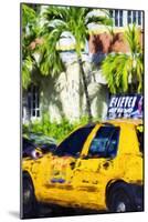 Miami Yellow Cab - In the Style of Oil Painting-Philippe Hugonnard-Mounted Giclee Print