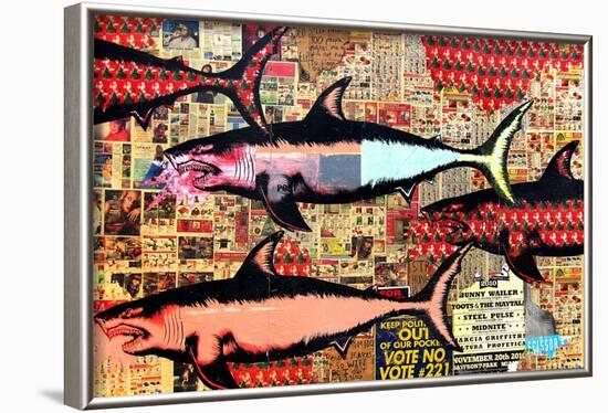 Miami-Shark Toof-Framed Art Print