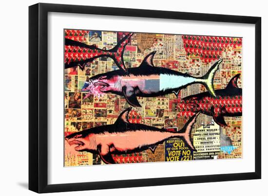 Miami-Shark Toof-Framed Art Print