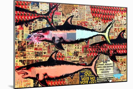 Miami-Shark Toof-Mounted Art Print