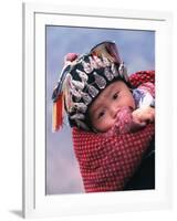 Miao Baby Wearing Traditional Hat, China-Keren Su-Framed Photographic Print