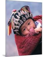 Miao Baby Wearing Traditional Hat, China-Keren Su-Mounted Photographic Print