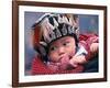 Miao Baby Wearing Traditional Hat, China-Keren Su-Framed Photographic Print