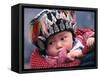 Miao Baby Wearing Traditional Hat, China-Keren Su-Framed Stretched Canvas