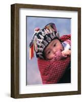 Miao Baby Wearing Traditional Hat, China-Keren Su-Framed Photographic Print