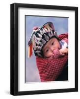 Miao Baby Wearing Traditional Hat, China-Keren Su-Framed Photographic Print