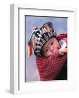 Miao Baby Wearing Traditional Hat, China-Keren Su-Framed Photographic Print