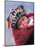 Miao Baby Wearing Traditional Hat, China-Keren Su-Mounted Photographic Print