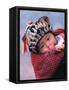 Miao Baby Wearing Traditional Hat, China-Keren Su-Framed Stretched Canvas