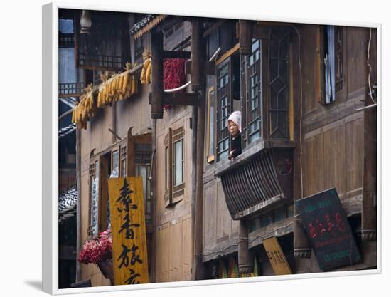 Miao Village House, Xijiang, Guizhou, China-Keren Su-Framed Photographic Print