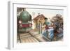 Mice at the Railroad Crossign-null-Framed Premium Giclee Print