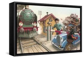 Mice at the Railroad Crossign-null-Framed Stretched Canvas