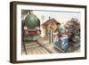 Mice at the Railroad Crossign-null-Framed Art Print