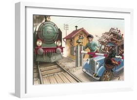 Mice at the Railroad Crossign-null-Framed Art Print