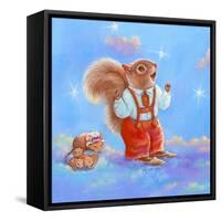 Mice, Squirrel and Bunny family in Clouds I-Judy Mastrangelo-Framed Stretched Canvas