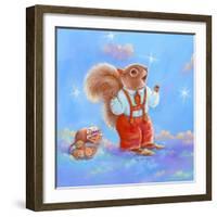 Mice, Squirrel and Bunny family in Clouds I-Judy Mastrangelo-Framed Giclee Print