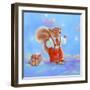 Mice, Squirrel and Bunny family in Clouds I-Judy Mastrangelo-Framed Giclee Print