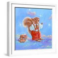 Mice, Squirrel and Bunny family in Clouds I-Judy Mastrangelo-Framed Giclee Print