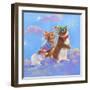 Mice, Squirrel and Bunny family in Clouds II-Judy Mastrangelo-Framed Giclee Print