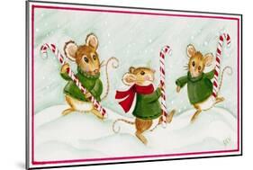 Mice with Candy Canes-Beverly Johnston-Mounted Giclee Print