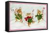 Mice with Candy Canes-Beverly Johnston-Framed Stretched Canvas