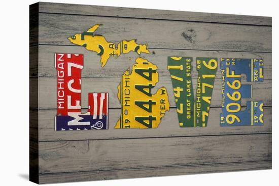 MICH State Love-Design Turnpike-Stretched Canvas