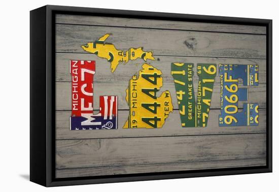 MICH State Love-Design Turnpike-Framed Stretched Canvas