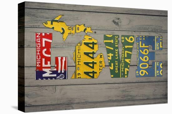MICH State Love-Design Turnpike-Stretched Canvas