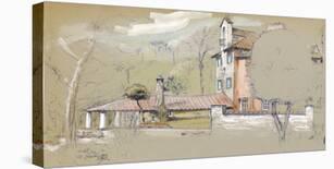 Old Garrison Buildings, Mahon Harbour-Michael Broadbent-Framed Stretched Canvas