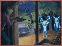 Terrorised by Small Glowing Aliens at a Farm Near Hopkinsville-Michael Buhler-Art Print