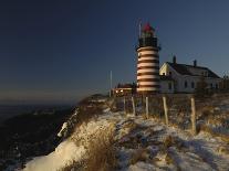 Morning Sunlight Strikes the West Quoddy Head Lighthouse, Lubec, Maine-Michael C. York-Framed Photographic Print