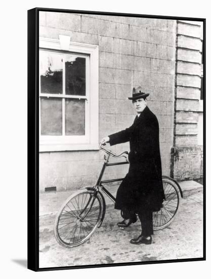 Michael Collins (1870-1922) with His Famous Bicycle-Irish Photographer-Framed Stretched Canvas