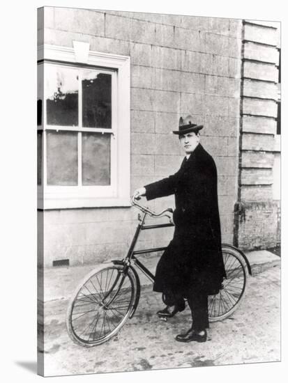 Michael Collins (1870-1922) with His Famous Bicycle-Irish Photographer-Stretched Canvas