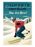 Mont Blanc, Chamonix, You Are Here!-Michael Crampton-Art Print