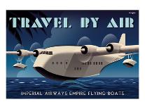 Travel By Air, Imperial Airways Empire Flying Boat-Michael Crampton-Framed Art Print