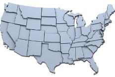 Map of the 48 Continental USA States Raised with Clipping-Path-Michael Darcy Brown-Photographic Print