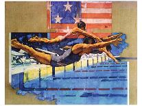 Olympic Swimmers-Michael Dudash-Stretched Canvas