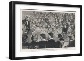 Michael Faraday English Chemist and Physicist Lectures to an Audience of Children-null-Framed Art Print