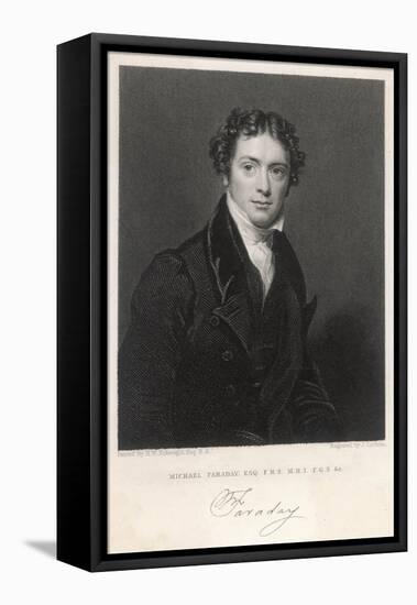 Michael Faraday English Scientist with Signature-J. Cochran-Framed Stretched Canvas