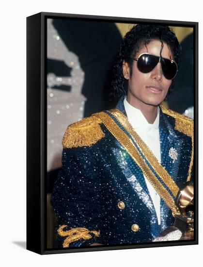 Michael Jackson at Grammy Awards-John Paschal-Framed Stretched Canvas