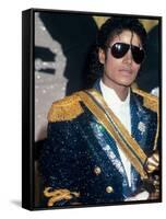 Michael Jackson at Grammy Awards-John Paschal-Framed Stretched Canvas