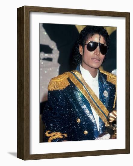 Michael Jackson at Grammy Awards-John Paschal-Framed Premium Photographic Print